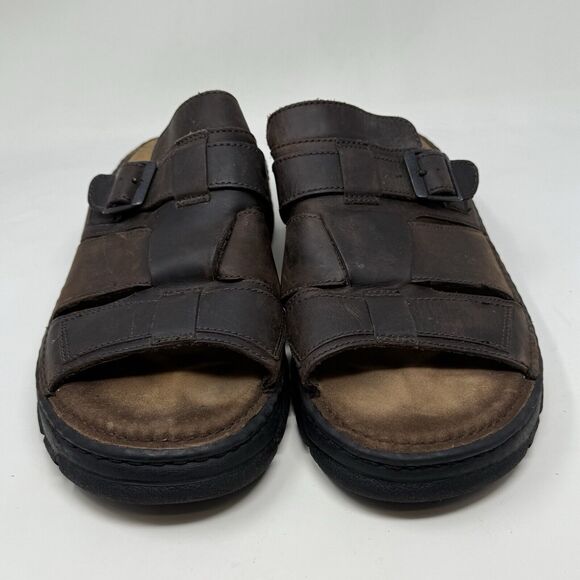 Skechers Jammers Platform Sandals Mens 13 Brown Leather Chunky Sole Vintage Y2K - Picture 6 of 16